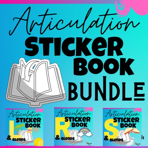 Preview of Articulation Sticker Book BUNDLE: R, S, L & Blends {Digital Resource}