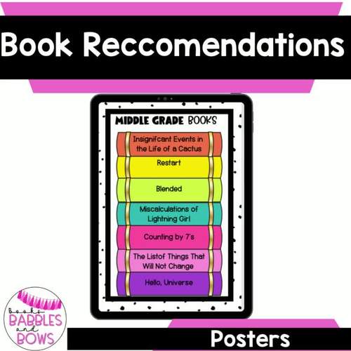 Book Posters for Students by Books Babbles and Bows