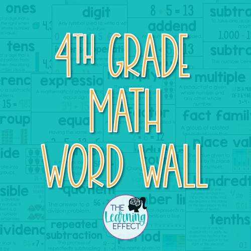 Math Word Wall | 4th Grade by The Learning Effect | TpT