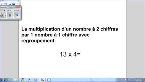 Preview of La multiplication de 2 chiffres par 1 chiffre avec regroupement, Distance (M53)