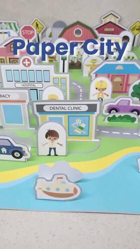 Paper City & Community Helpers Craft Bundle | Printable Play Set PreK ...