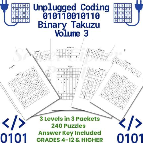 Unplugged Coding: 240 Binary Logic Puzzles (10x10)| Differentiated ...