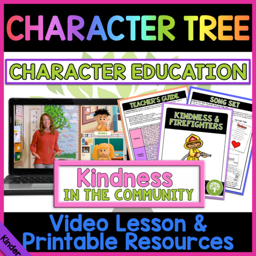 Preview of Kindness & Firefighters 3 of 4 | Character Education for Kindergarten
