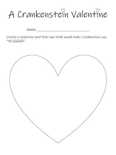 A Crankenstein Valentine Activity Packet - K-2 Book Companion Worksheets