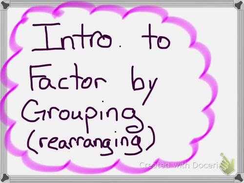Preview of Factor By Grouping