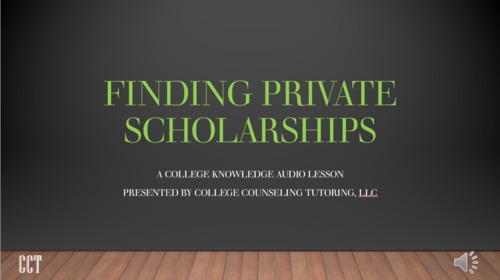 Preview of Finding Private Scholarships