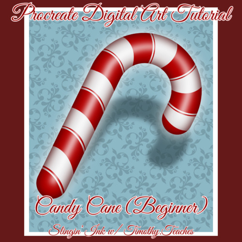 Preview of Festive Fun: Procreate Candy Cane Drawing Tutorial for Beginners