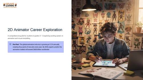 Animator (2D) Career Exploration 101 Grades 4-12 PPTX Slides ...