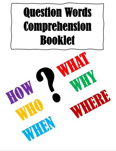 interrogatives question words comprehension vocabulary worksheet