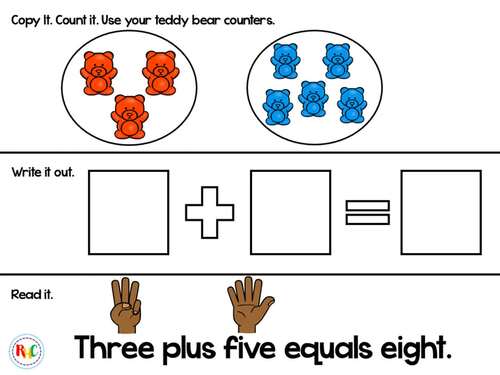 Multi-Sensory Math Adding By Threes Worksheet | PreK, K, SpEd | TPT