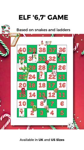 Elf '6,7' Christmas Kids Board Game, Fun Six Seven Meme Holiday ...