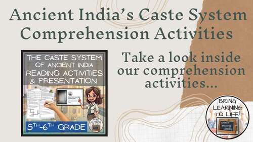 Caste System of Ancient India Reading Comprehension Activities | 5th ...