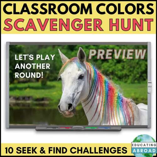 End of School Scavenger Hunt | Colors Classroom Game by Educating Abroad