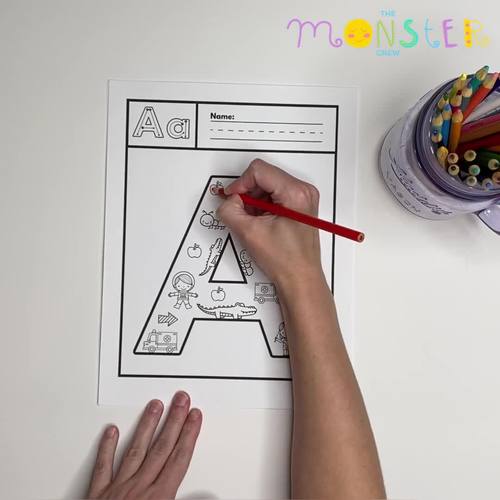 Alphabet Coloring Pages | Beginning Sounds Phonics Practice for Pre-K & K