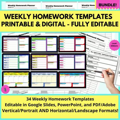 homework template google slides