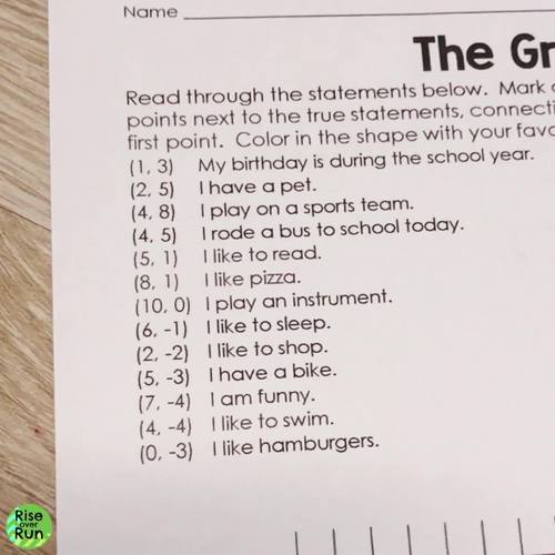 Get to Know You Graph of Me Math Activity for Back to School by Rise over  Run
