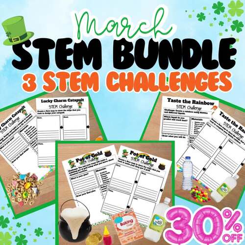 St. Patrick’s Day STEM Challenge Bundle | March STEM Activities | TPT