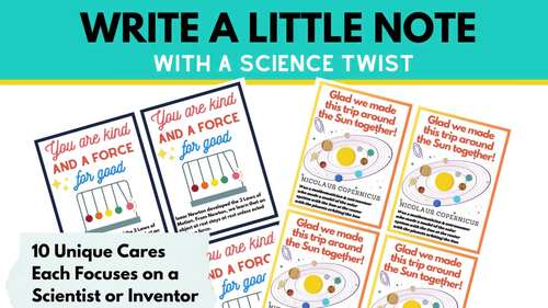 End of Year Notes for Students - Famous Scientists - Science Themed Puns