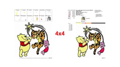 Winnie the Pooh Tigger Piglet Playing Jump Rope Embroidery Designs ...