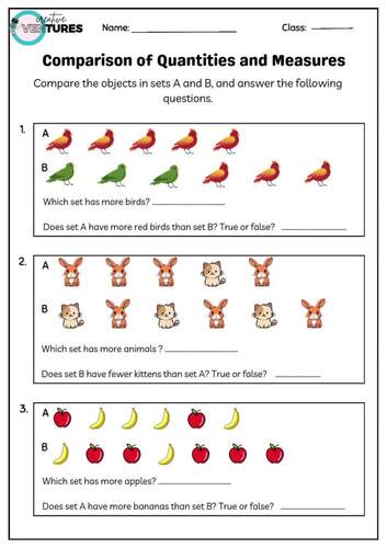 Comparing Numbers  - Greater than | Less than | Equal to Worksheet