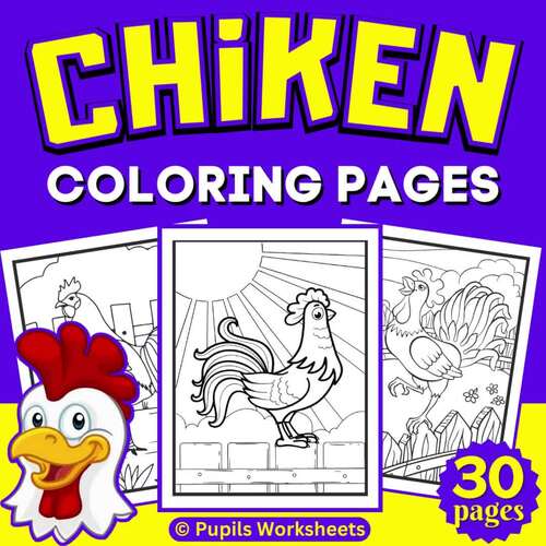 Cute Chiken Animals Coloring Pages for Kids - Fun End of the Year ...