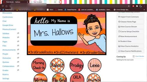 Customizable Canvas Course Template (Digital Classroom) with