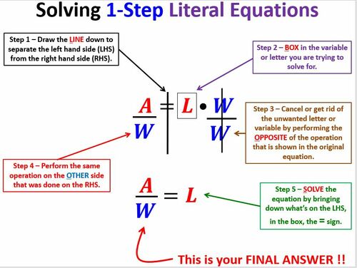 Preview of Math 1 - Unit 2 - Lesson 5 Solving Literal Equations Video and Worksheet