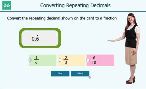 Converting Repeating Decimals to Fractions Interactive Math Lesson & Activities