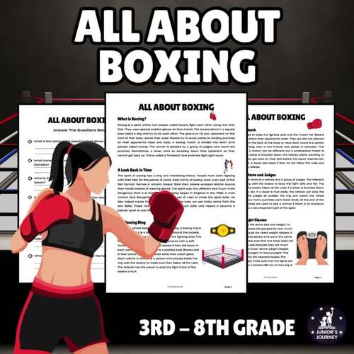 Boxing l Reading Comprehension | Informational Worksheet Grades | 3 - 8