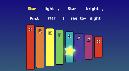 Preview of Star Light Star Bright - Melody Play-Along video (Orff barred-percussion)