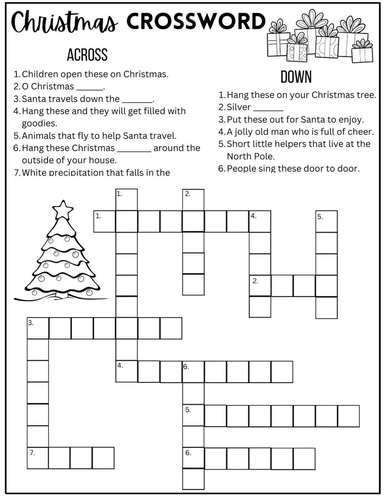 Christmas Crossword Puzzle No Prep by Teach Practically TPT