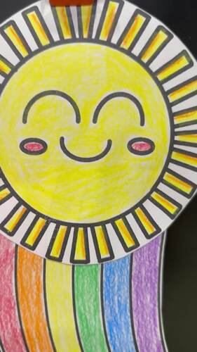 Sun, Cloud & Rainbow Craft template by StarrskyeArt | TPT