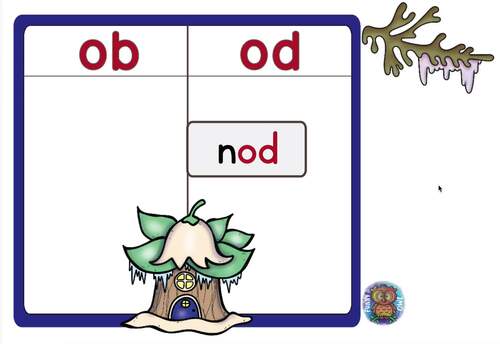 CVC WORD FAMILIES SHORT VOWEL O SORT PHONICS WINTER THEMED BOOM CARDS GAME