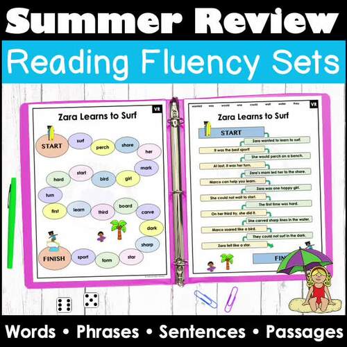 Summer Reading Fluency Decodable Drills and Passages Orton Gillingham