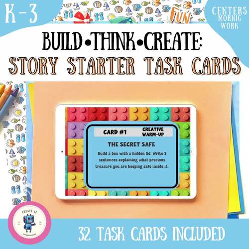 Build* Think* Create: Fall Brick Building Writing Task Cards 96 task cards