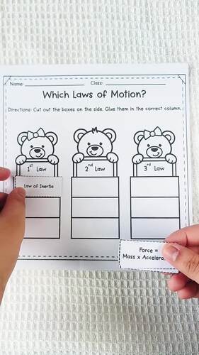 Laws of Motion – Cut and Paste Sorting Activity by Taketing Academy