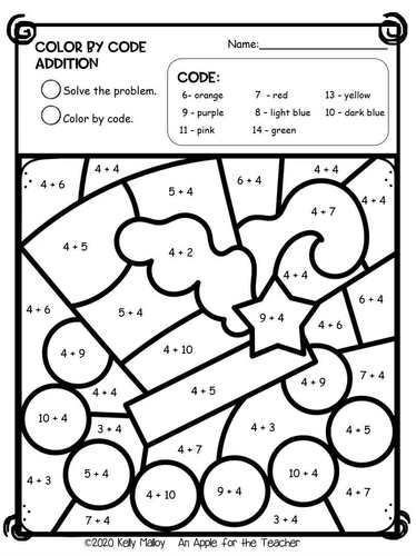 Mardi Gras Math Color By Number Code Addition Facts ...