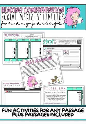 Reading Comprehension Activities for Any Passage plus Passages | TPT