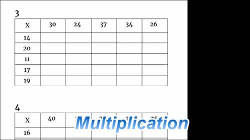 2nd 3rd grade math review multiplication practice worksheets pdf
