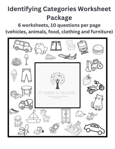 Identify categories worksheets-multiple choice | TPT