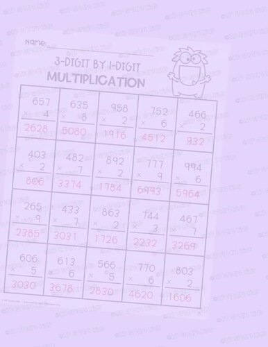 4th Grade 3-Digit by 1-Digit Multiplication Halloween Monster Math ...