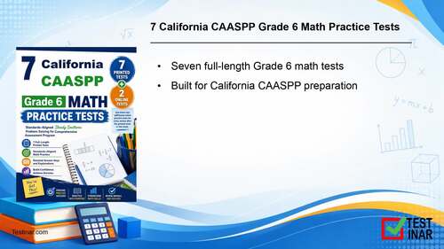 7 California CAASPP Grade 6 Math Practice Tests by Testinar Inc | TPT