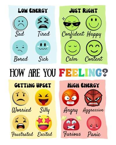 How are you feeling poster, emotions chart, feelings, Zones of ...