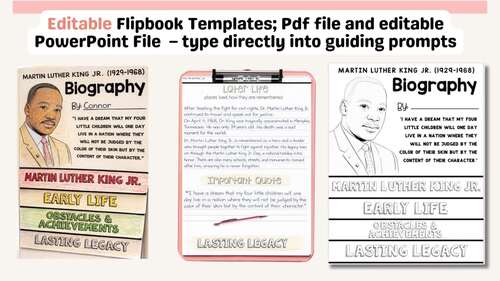 Martin Luther King Jr Bulletin Board Biography Research Report Template ...