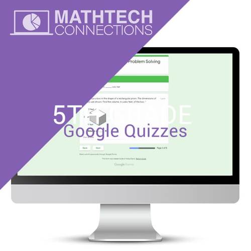 5th Grade Digital Math Quizzes Google FORMS | Back to School ...