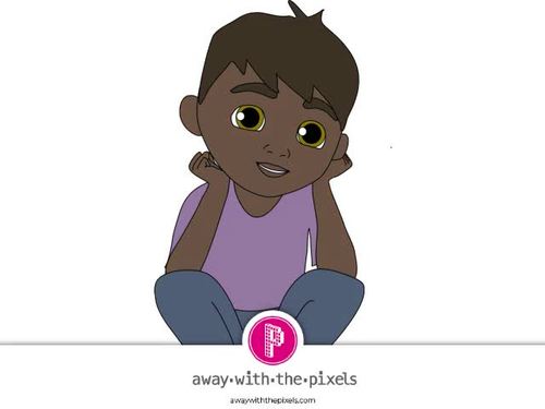 black boy thinking clipart