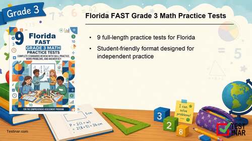 9 Florida FAST Grade 3 Math Practice Tests by Testinar Inc | TPT