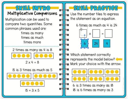 4th grade operations algebraic thinking digital math practice quiz