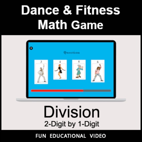 Preview of DIVISION 2-Digit by 1-Digit - Math Dance Game & Math Fitness Game - Math Video