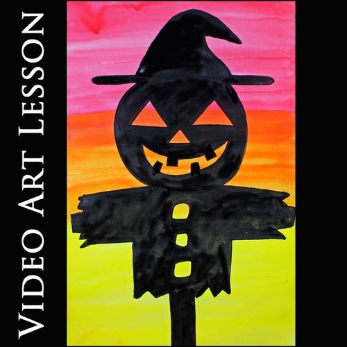 Preview of JACK-O-LANTERN SCARECROW | Easy AUTUMN & HALLOWEEN Drawing & Painting Project